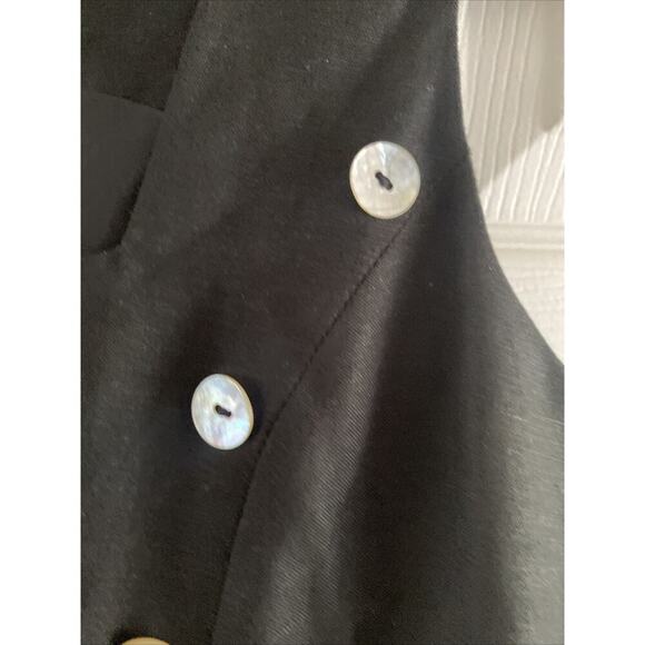 Spiegel Womens 6 Black Linen Blend Dress‎ Pearl Button - Picture 4 of 7